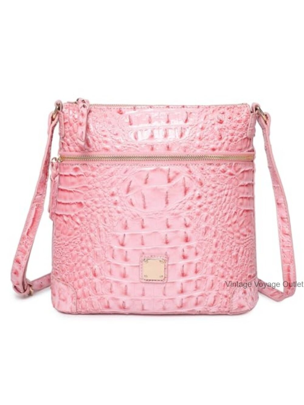 Vegan Leather Crocodile Crossbody Shoulder Bag Satchel